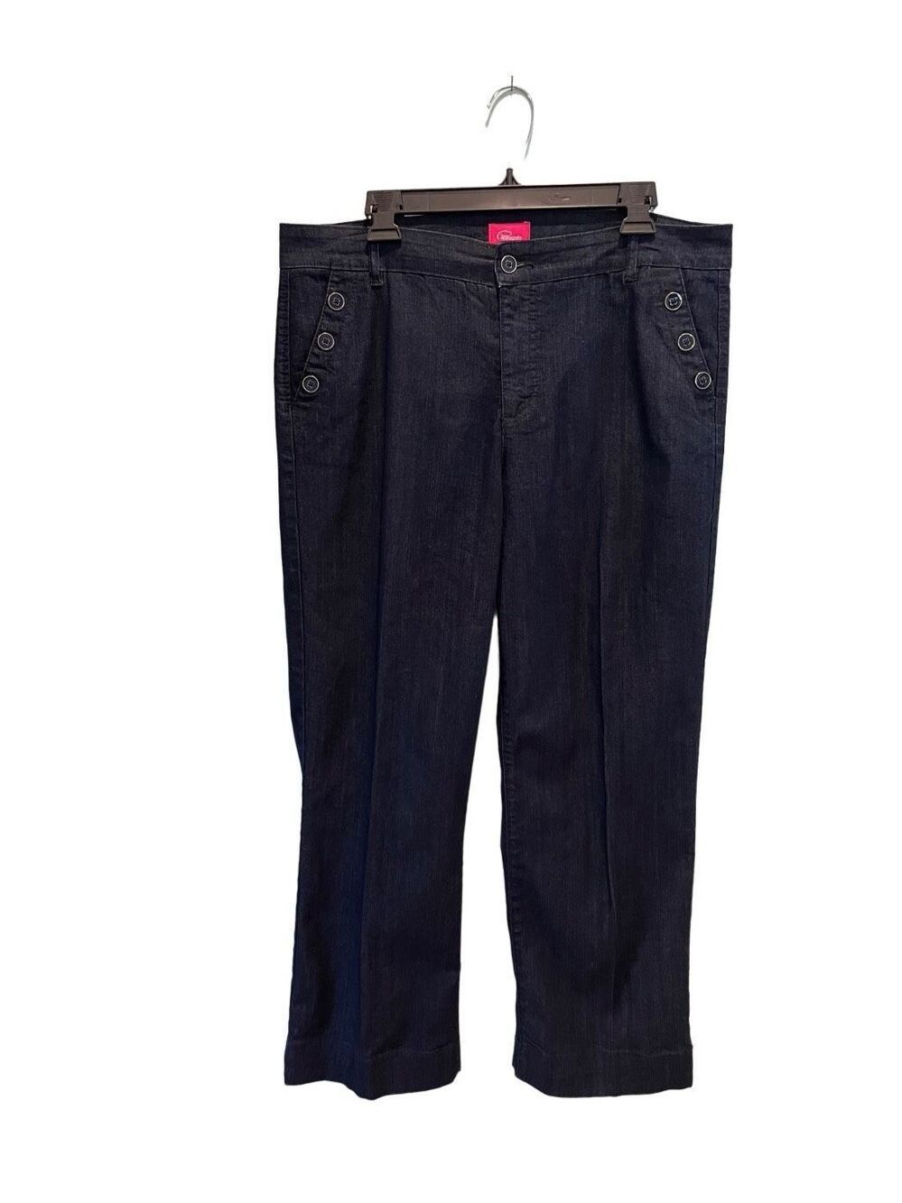 Papagallo dark wash straight leg sailor style jeans - 12